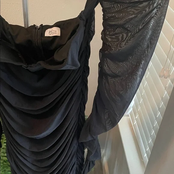 Oh Polly Black Strapless Dress - Picture 4 of 9